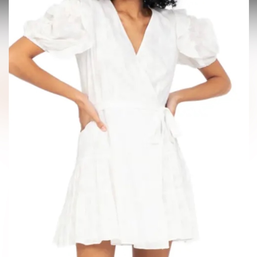 Tanya Taylor Kimora Mini Cotton Wrap Dress